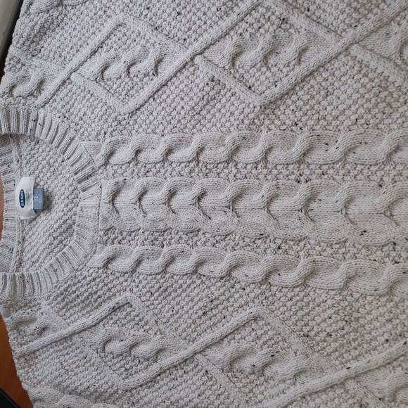 Old Navy off white & confetti cable knit sweater - Picture 6 of 8